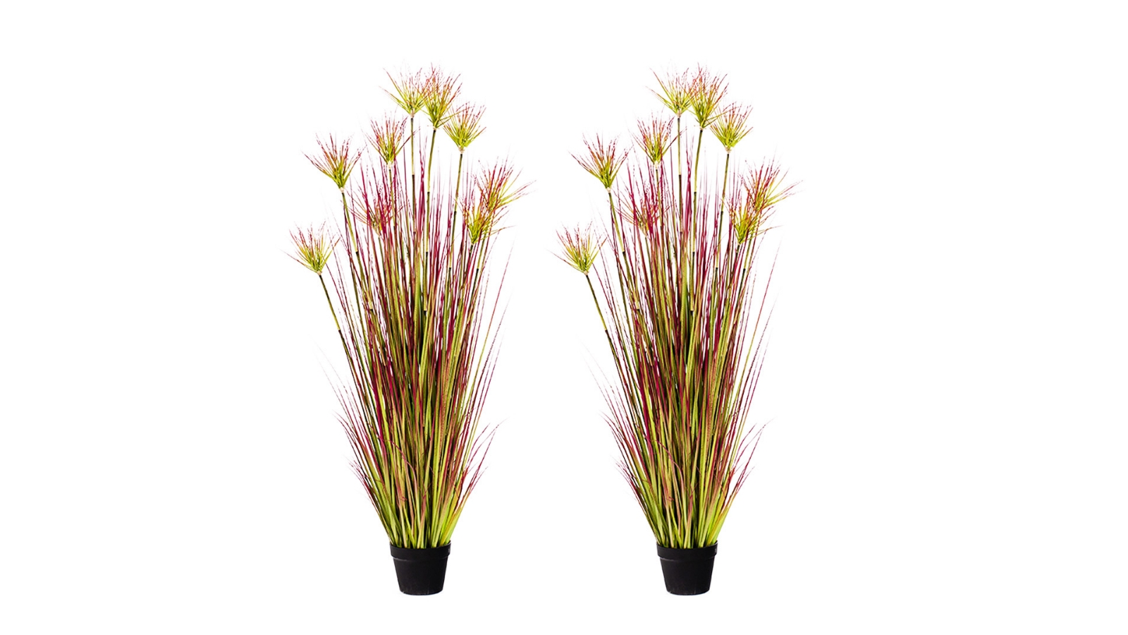 SOGA Artificial 150 cm Purple/Red Indoor Potted Papyrus Plant - 2 Piece