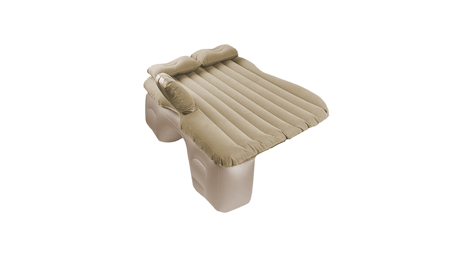 SOGA Inflatable Stripe Car Mattress Sleeping Kit - Beige