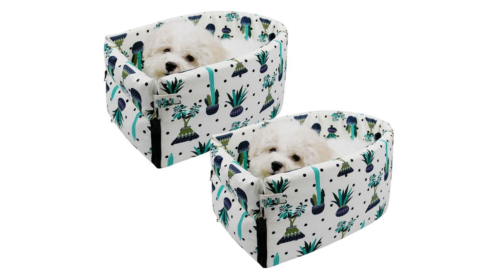 Soga 2x Car Central Control Nest Pet Safety Travel Bed Dog Kennel - White
