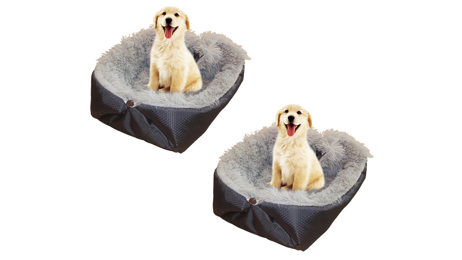 Soga 2x Dual-Purpose Cushion Nest Cat Dog Bed Warm Plush Kennel Mat - Black