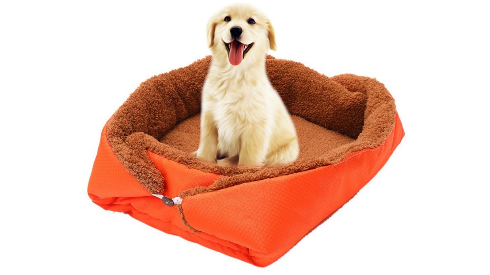 Soga Dual-Purpose Cushion Nest Cat Dog Bed Warm Plush Kennel Mat - Orange