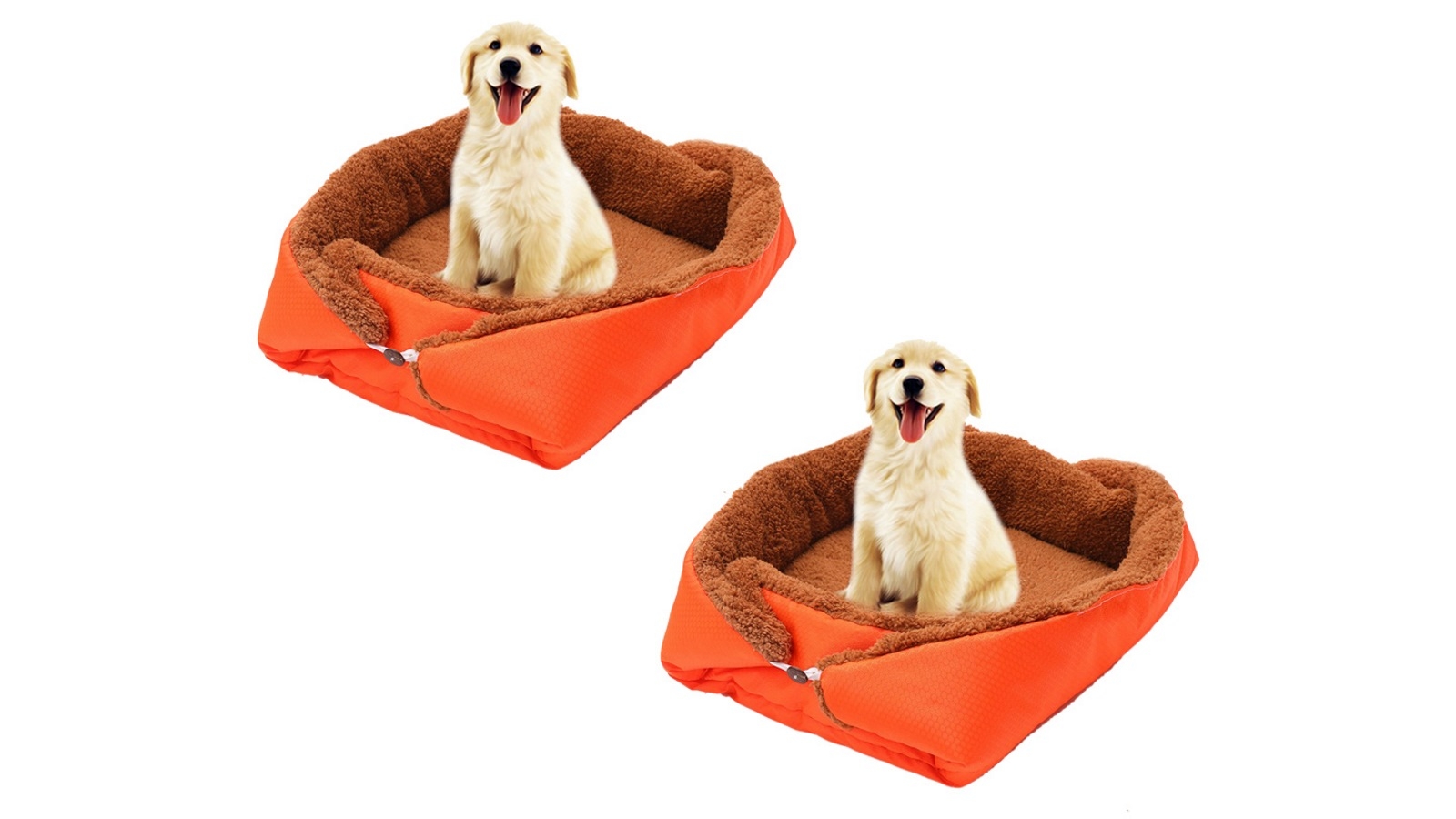 Soga 2x Dual-Purpose Cushion Nest Cat Dog Bed Warm Plush Kennel Mat - Orange