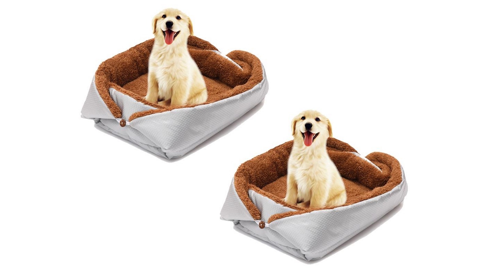 Soga 2x Dual-Purpose Cushion Nest Cat Dog Bed Warm Plush Kennel Mat - Silver
