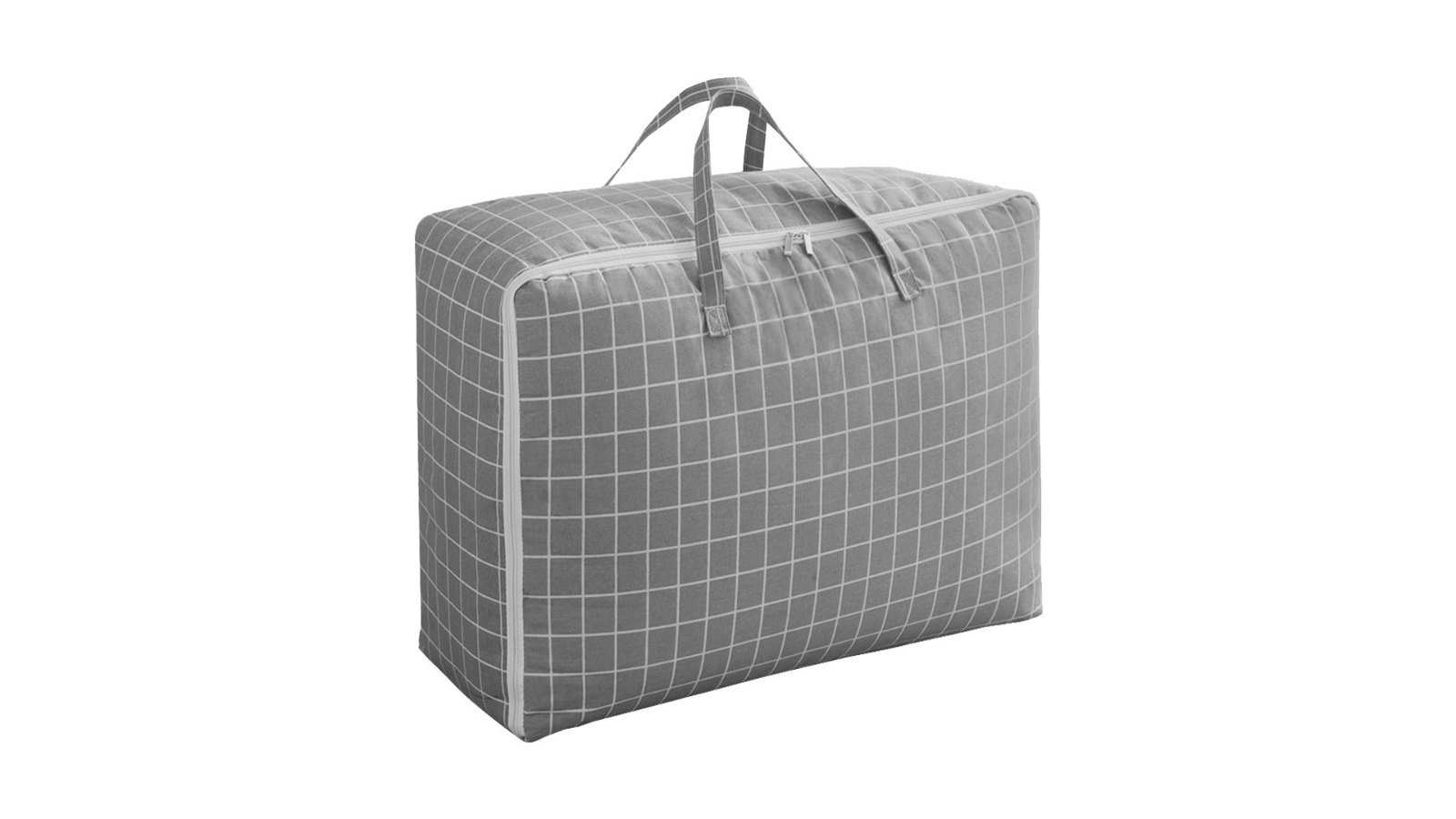 SOGA Grey Plaid Double Zipper Foldable Travel Organiser - Super Large