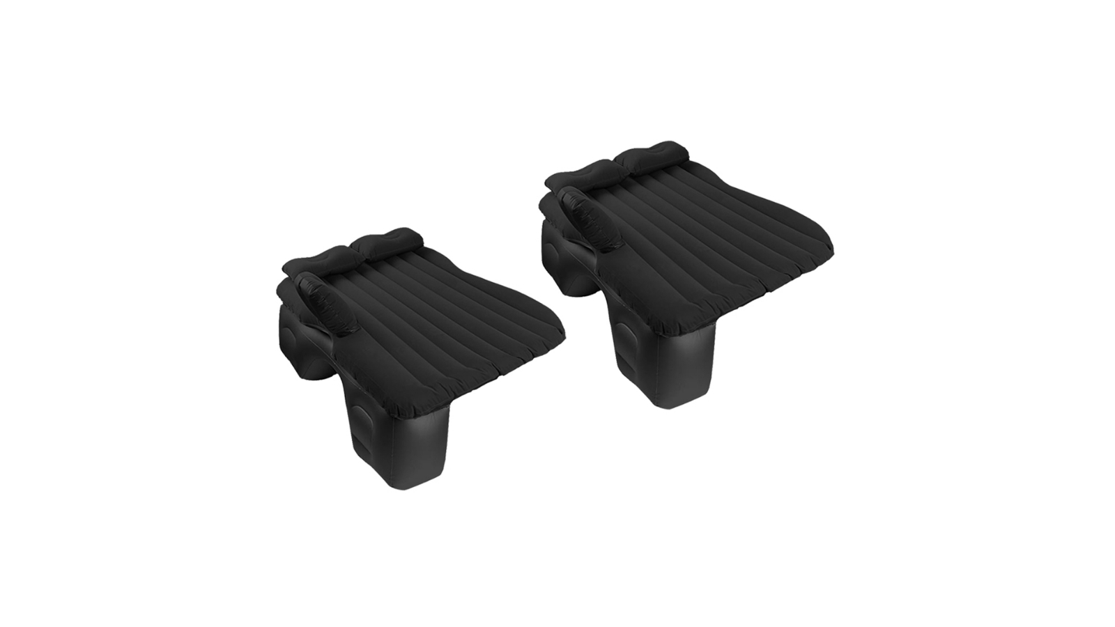 SOGA 2 Piece Inflatable Stripe Car Mattress Sleeping Kit - Black
