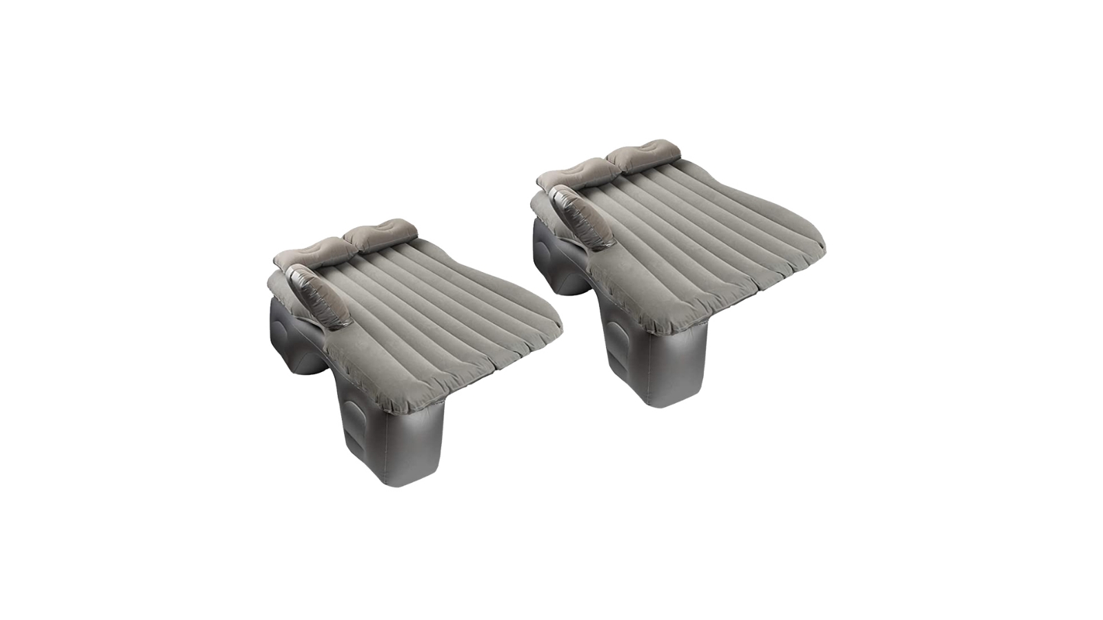 SOGA 2 Piece Inflatable Stripe Car Mattress Sleeping Kit - Grey