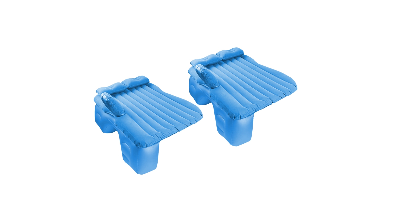 SOGA 2 Piece Inflatable Stripe Car Mattress Sleeping Kit - Blue
