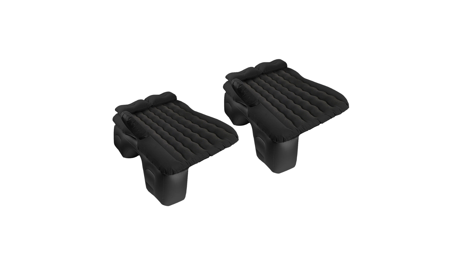 SOGA 2 Piece Inflatable Ripple Car Mattress Sleeping Kit - Black