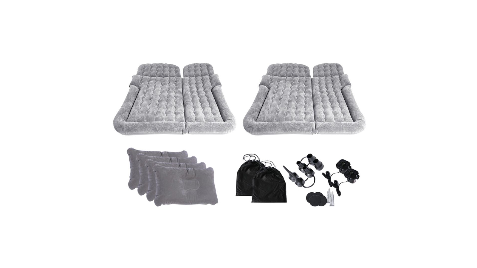 SOGA Grey Inflatable Car Boot Mattress - 2 Piece