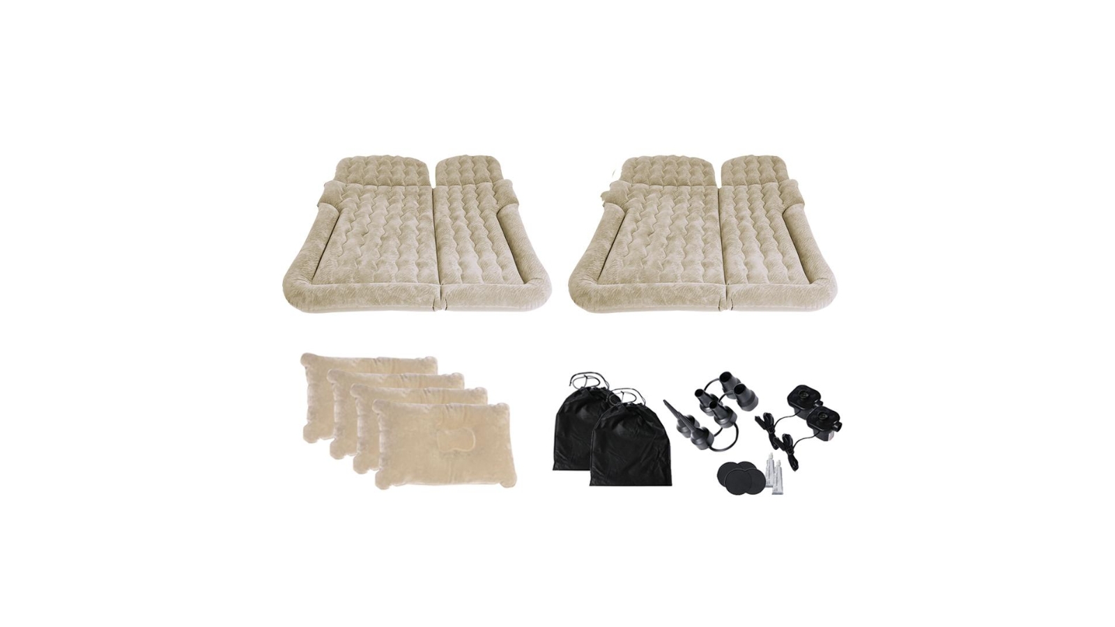 SOGA Beige Inflatable Car Boot Mattress - 2 Piece