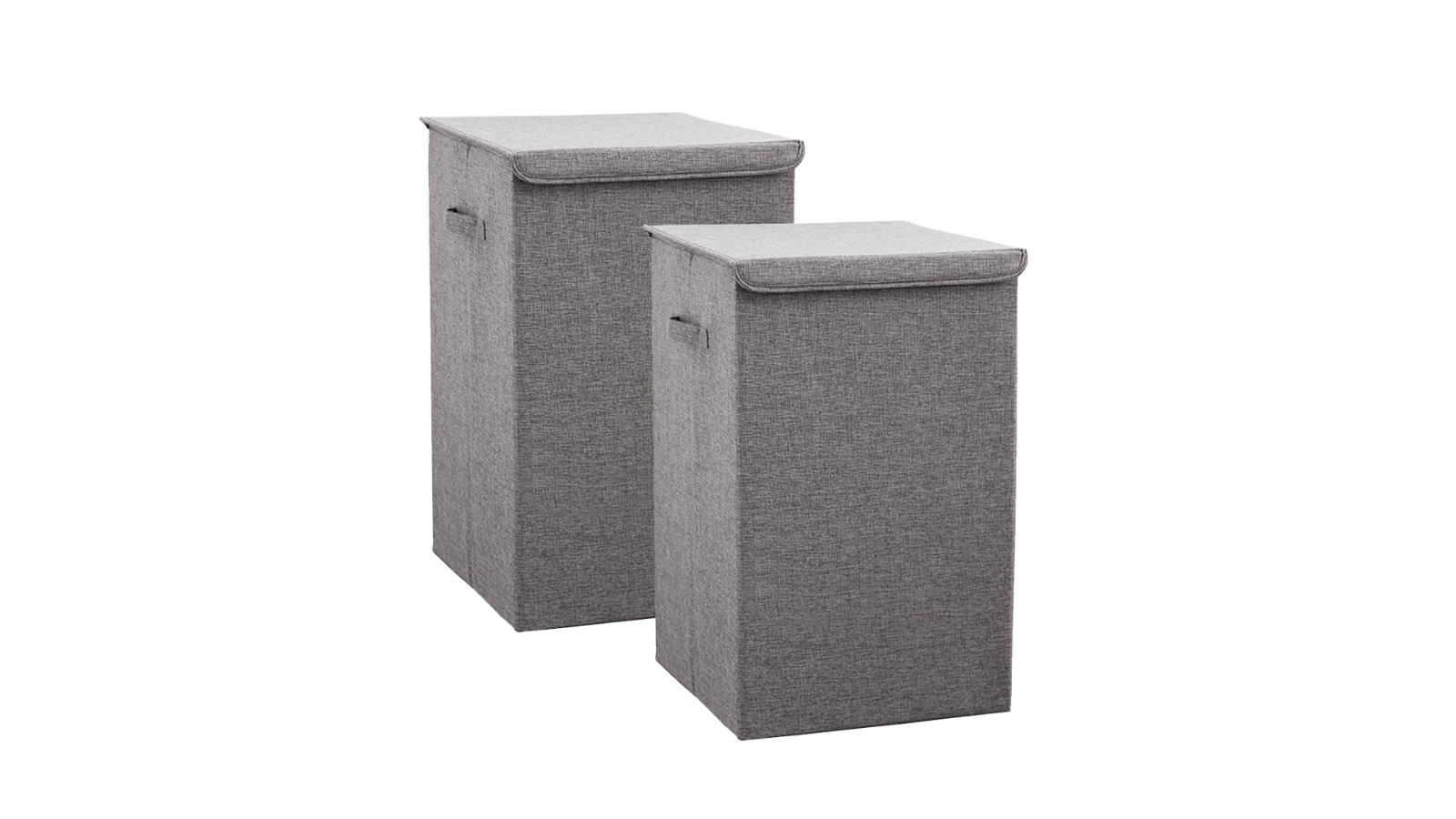 SOGA 2 Piece Collapsible Grey Laundry Hamper - Medium