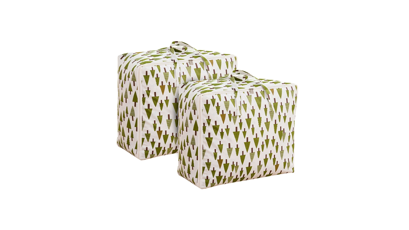 SOGA 2 Piece Green Pine Double Zipper Foldable Travel Organiser - Medium