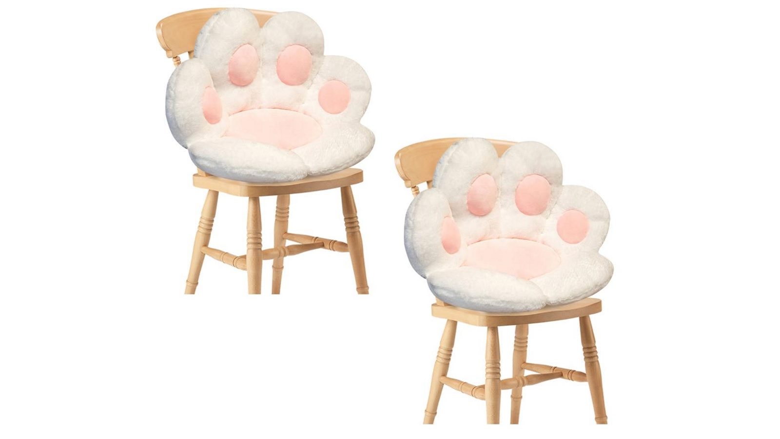 Soga Set of 2 White Paw Decorative Cushion