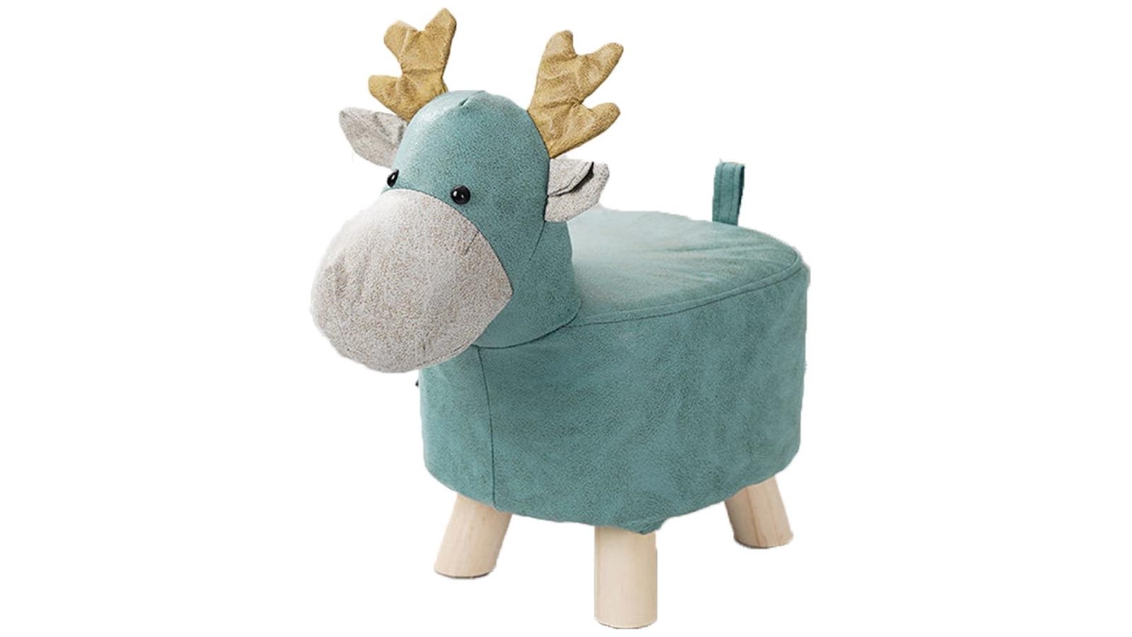Soga Green Deer Round Ottoman Stool