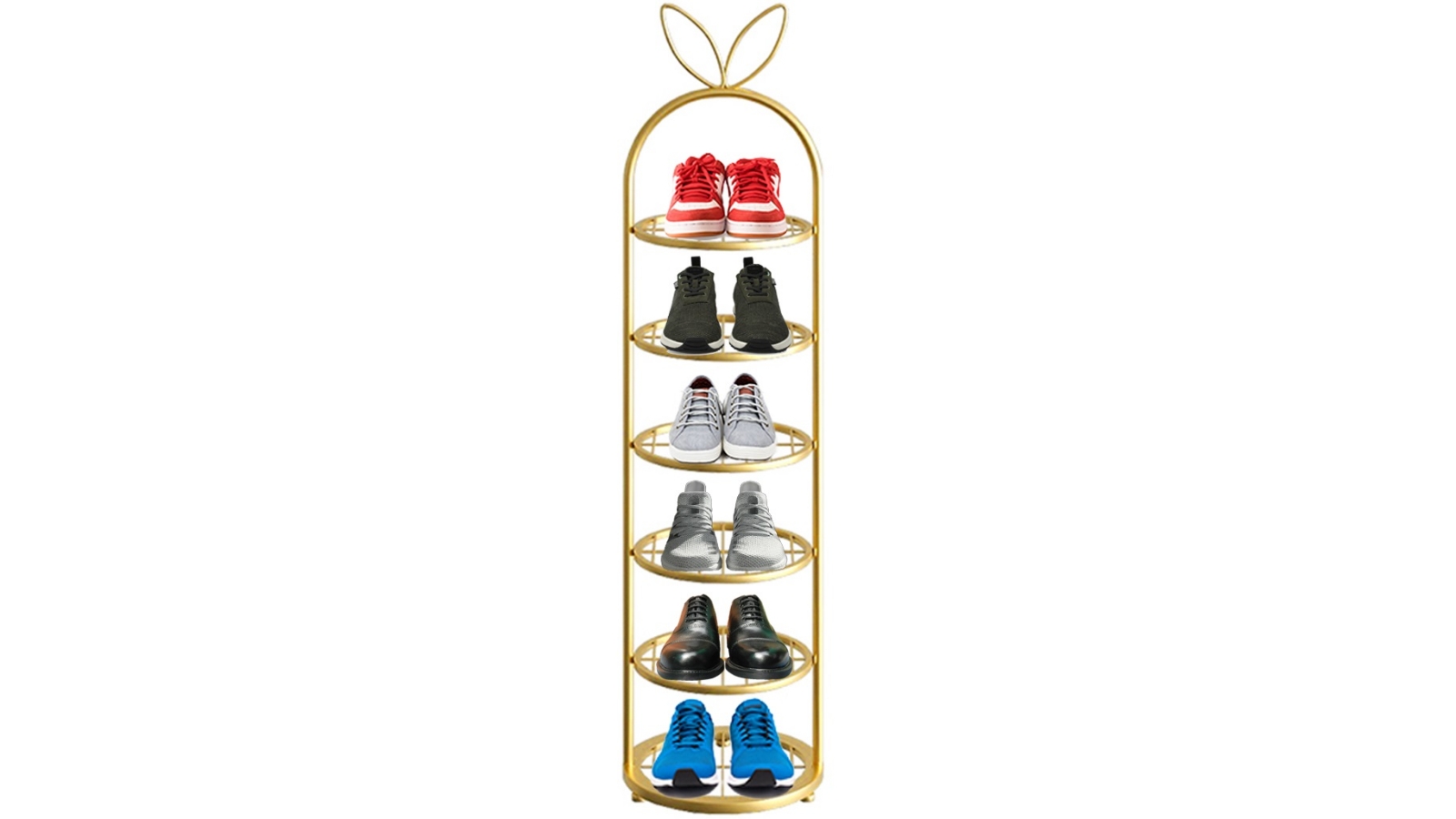 Soga 6 Tier Round Gold Plated Metal Shoe Storage Shelf