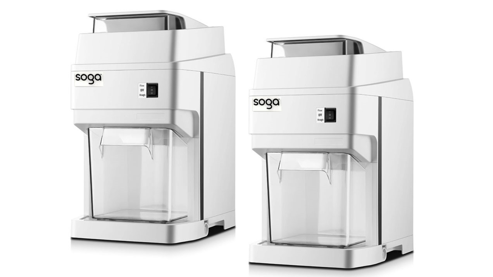 Soga 2 Piece 300W Electric 120kg Crushed Ice Machine - White