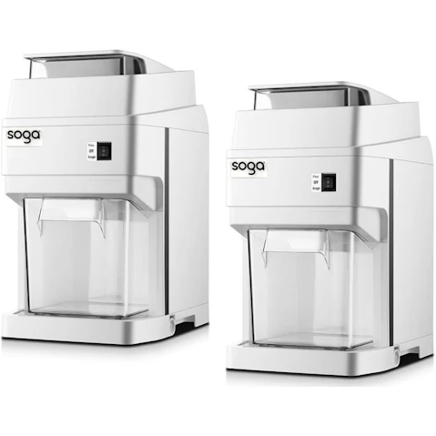 Soga 2 Piece 300W Electric 120kg Crushed Ice Machine - White