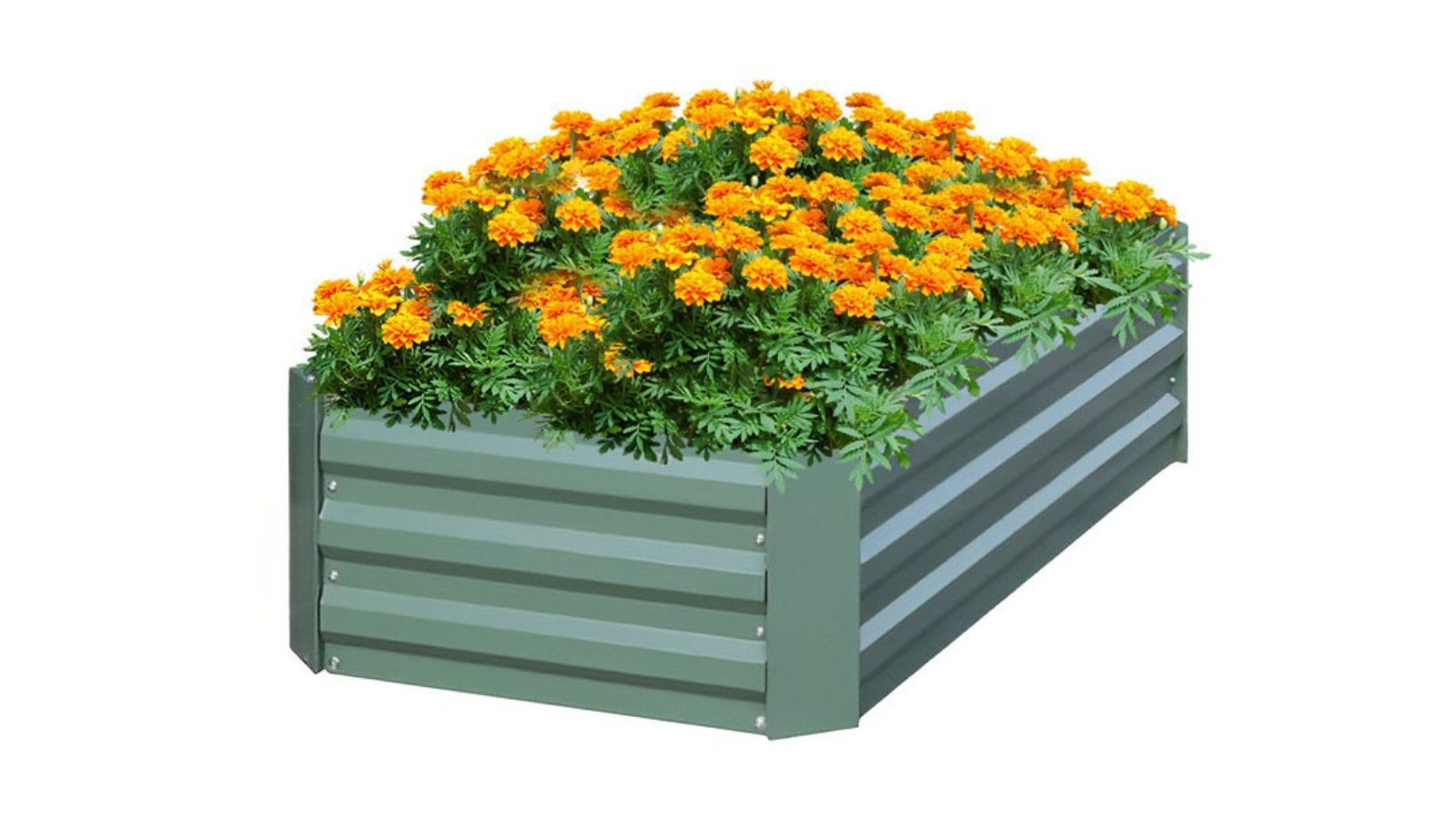 Soga Green Square Galvanised Raised Garden Bed - 60 x 90cm