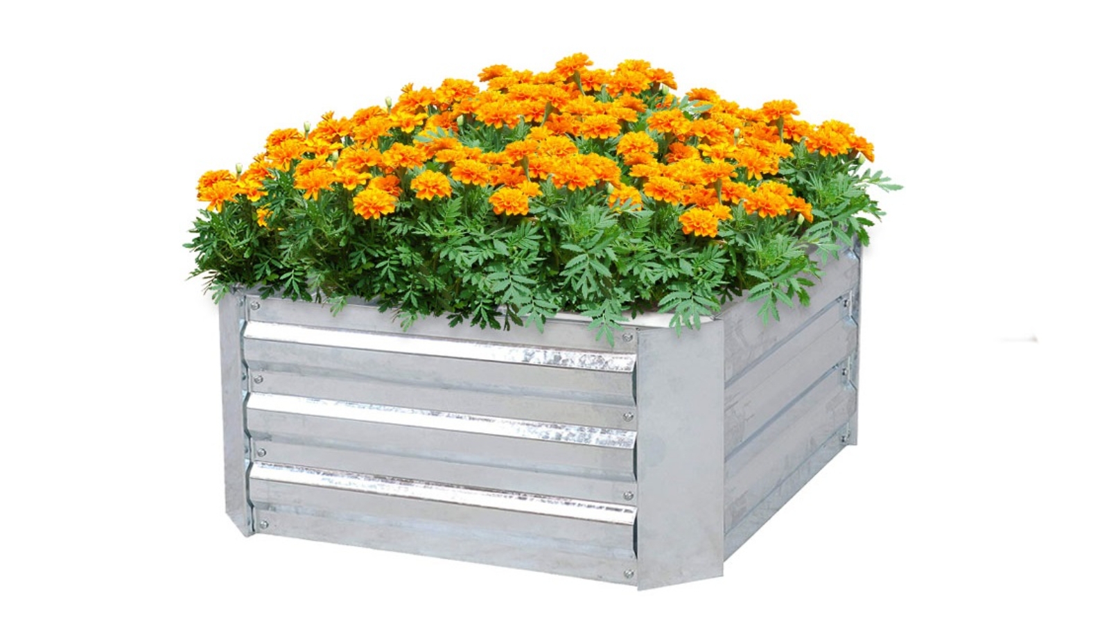Soga Silver Square Galvanised Raised Garden Bed - 90 x 90cm