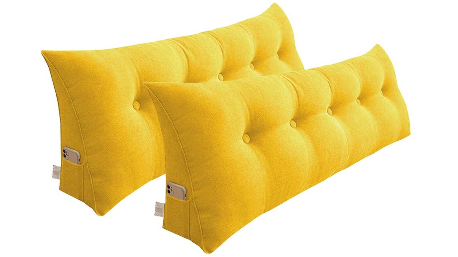 Soga 2-Piece Yellow Triangular Wedge Lumber Pillow