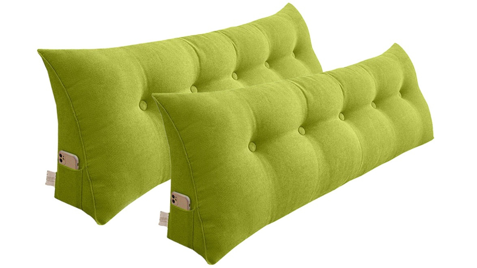 Soga 2-Piece 120cm Green Triangular Wedge Lumbar Pillow
