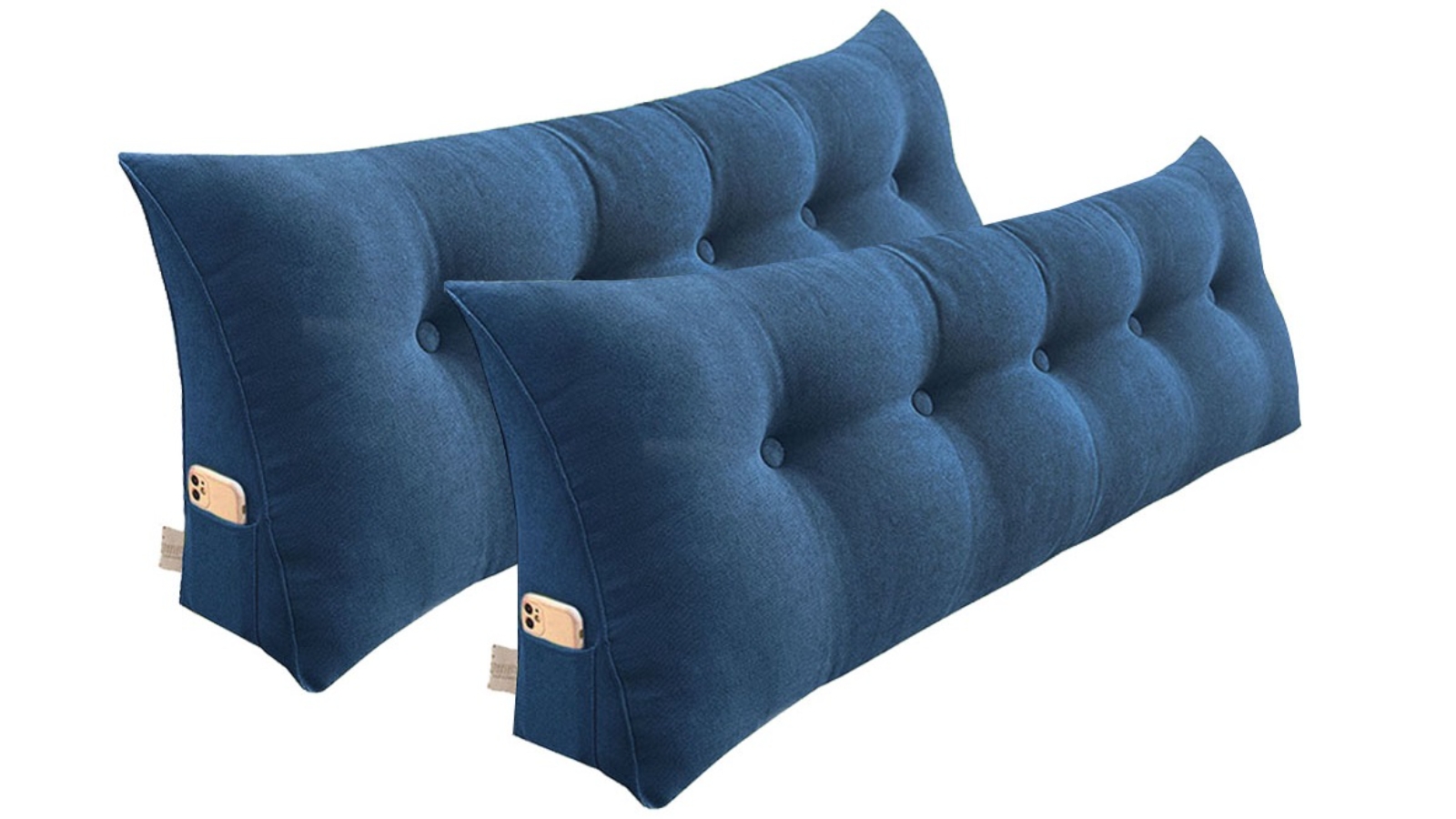 Soga 2-Piece Blue Triangular Wedge Lumbar Pillow