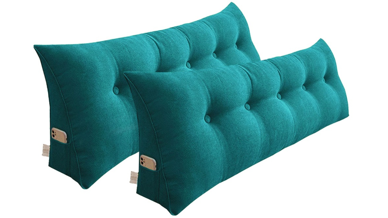 Soga 2-Piece Blue Green Triangular Wedge Lumbar Pillow