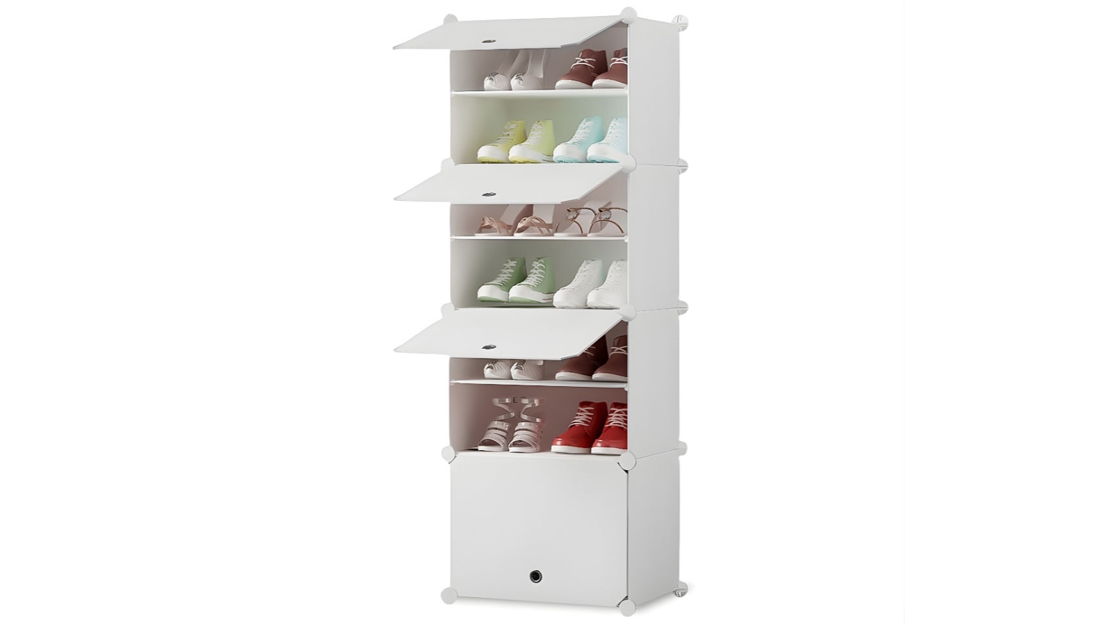 SOGA White Shoe Rack Organizer Sneaker Footwear Storage -  7-Tier