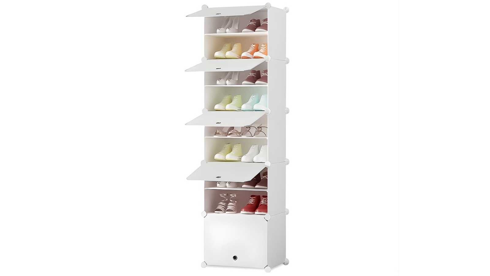 SOGA White Shoe Rack Organizer Sneaker Footwear Storage - 8-Tier 