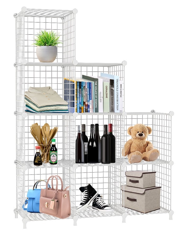 Soga White Portable 9-Cube 3-Column - 149cm