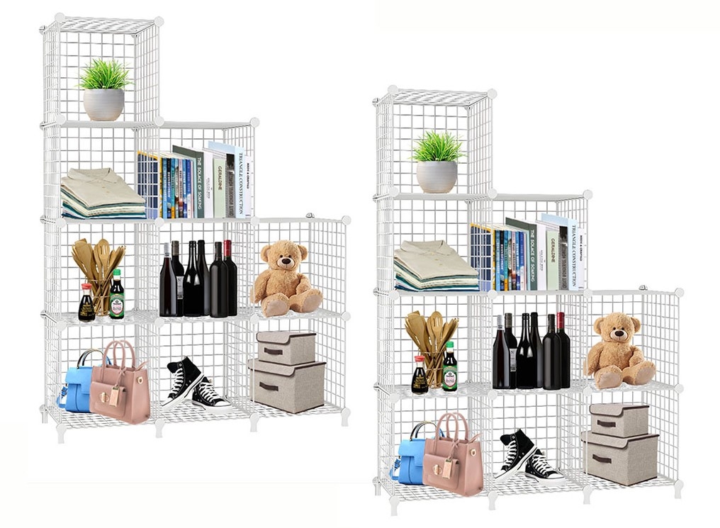 Soga 2 Piece White Portable 9-Cube 3-Column - 149cm 