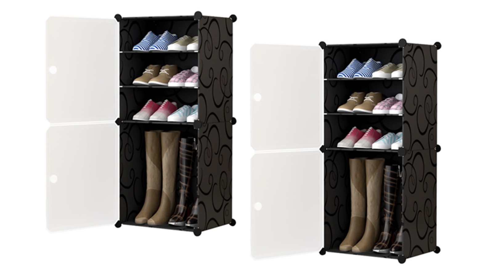 SOGA Set of 2 Shoe Rack Organizer Sneaker Footwear Storage - 4-Tier 