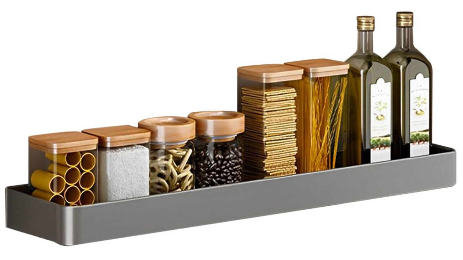 Soga Black Rectangular Kitchen Spice Storage - 52cm