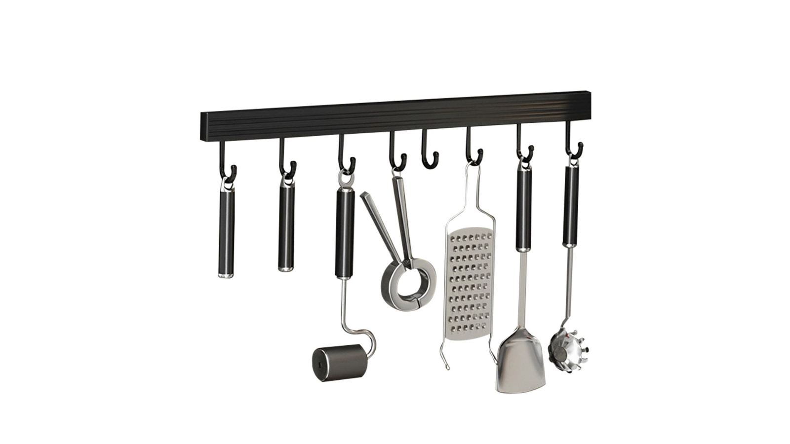 Soga Kitchen Utensil Storage Rack with Durable Hooks - 42cm