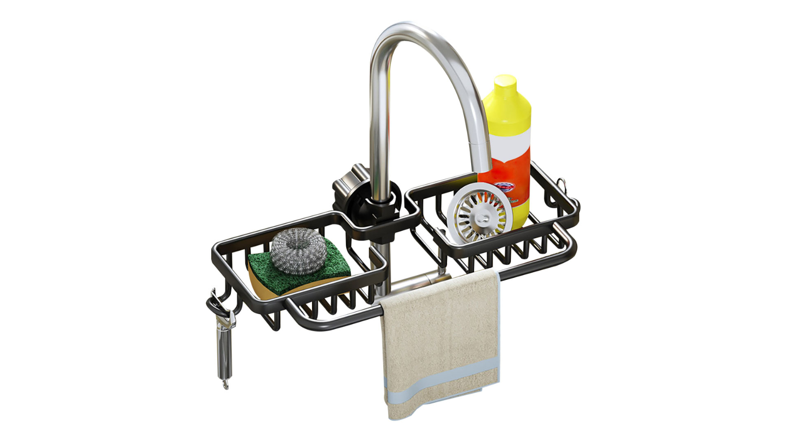 Soga Kitchen Sink Organiser - Black
