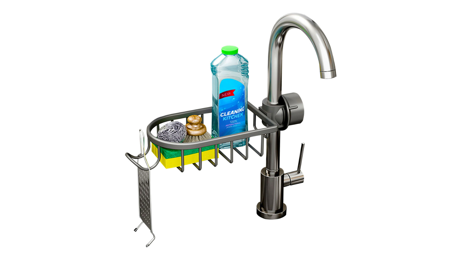 Soga Single Kitchen Sink Organiser - Dark Grey