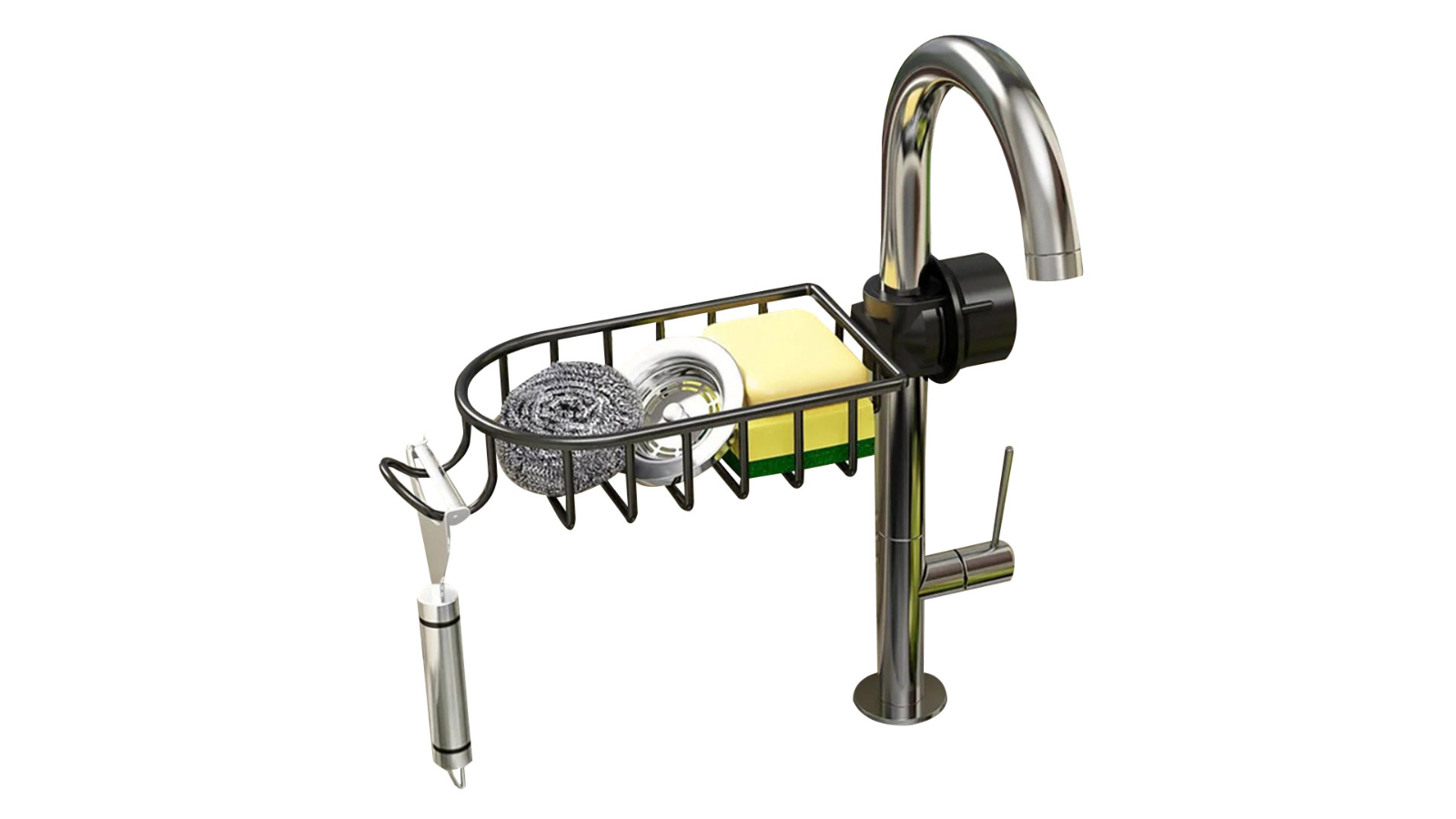 Soga Single Kitchen Sink Organise - Black