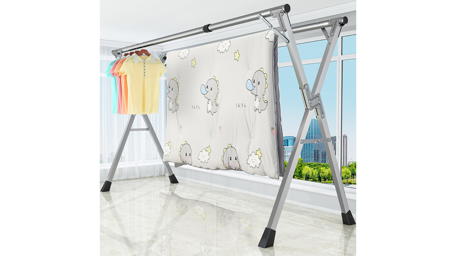 Soga 2 Piece Portable Standing Clothes Drying Rack - 240cm | Harvey Norman