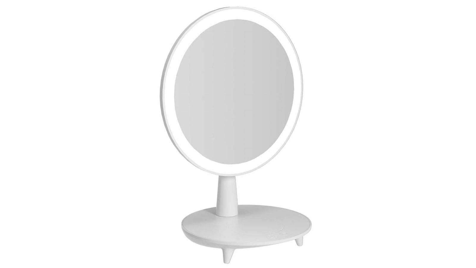 SOGA White Rechargeable Round LED Light Tabletop Makeup Mirror