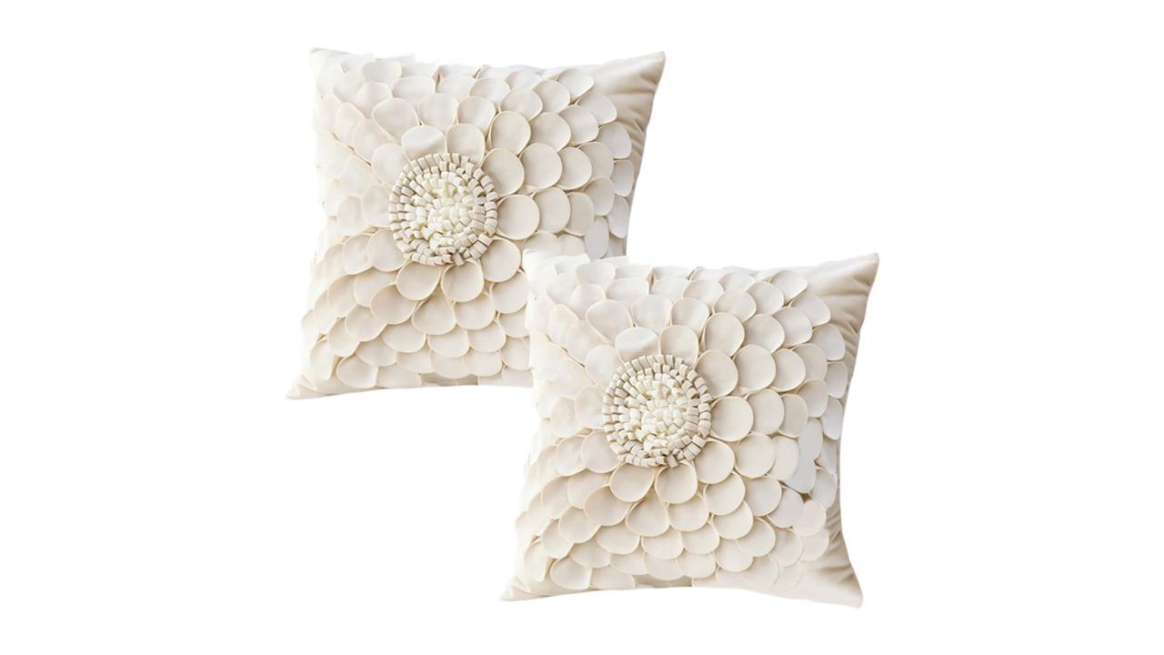 Soga 2 Piece 45cm Sunflower 100 Percent Cotton Linen Case Throw Pillow
