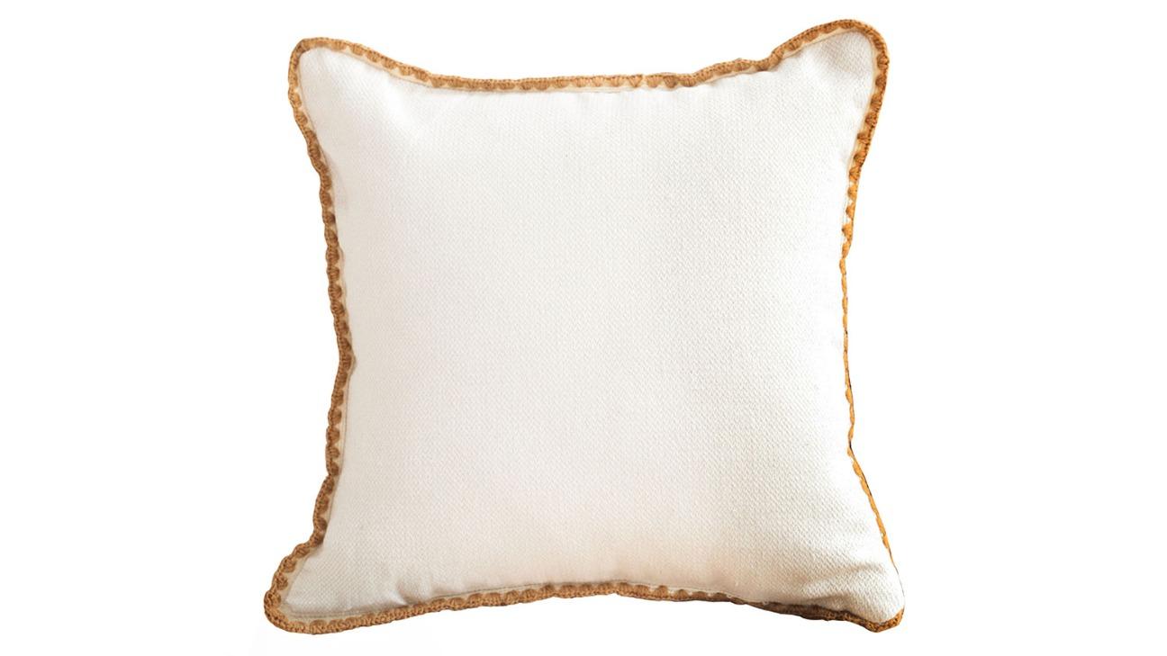 Soga Warm Wood Tone and Apricot Shell Edged Square Throw Pillow - 45cm