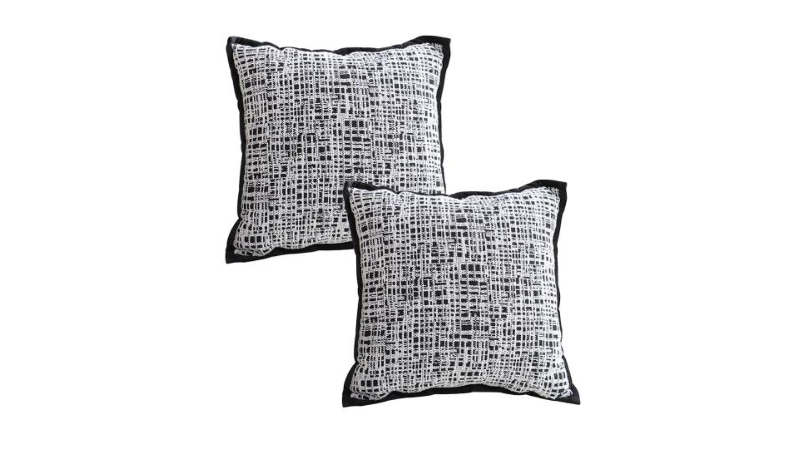 Soga 2 Piece 45cm Vintage Leopard Print Sofa Grid Wide Edge Square Throw Pillow -  Black/White