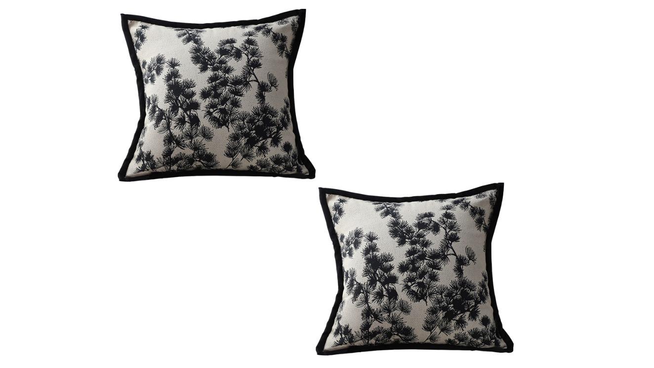 Soga Set of 2 Black/White Wide Border Square Pillow - 45cm