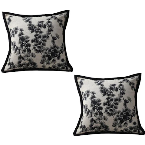 Soga Set of 2 Black/White Wide Border Square Pillow - 45cm
