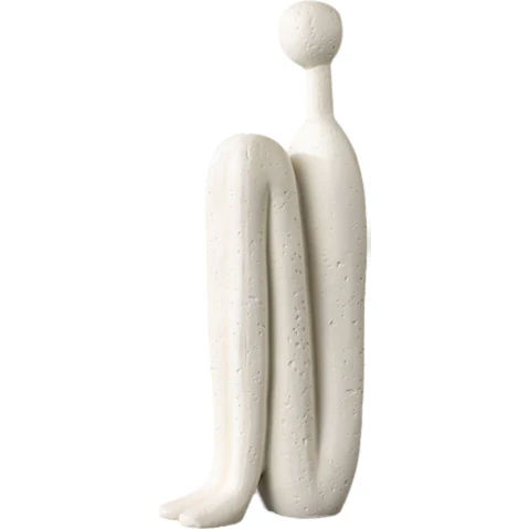Soga Round Head Modern Stickman Resin Statue Ornament - 10 x 28cm