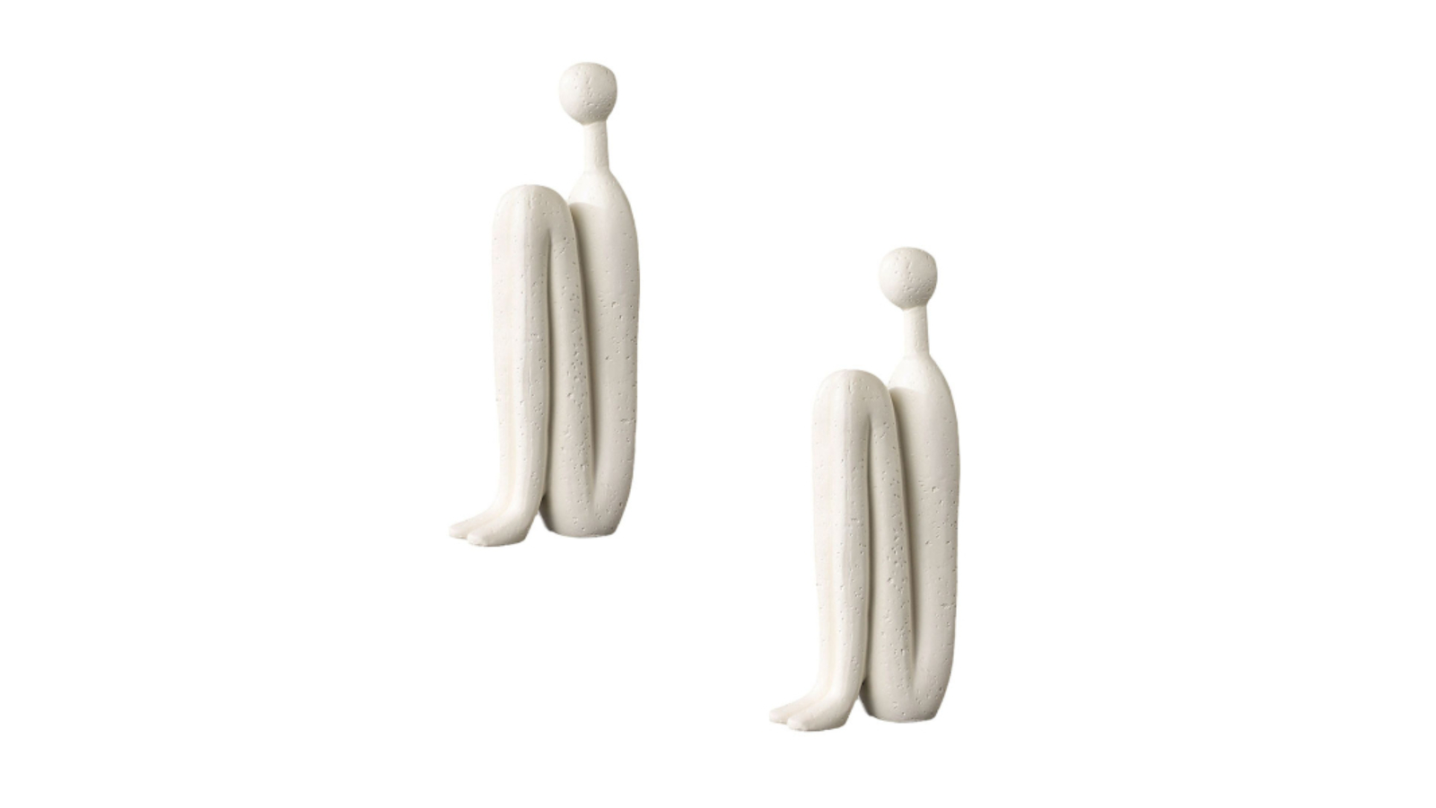 Soga 2 Piece Round Head  Modern Stickman Resin Statue Ornament - 10 x 28cm