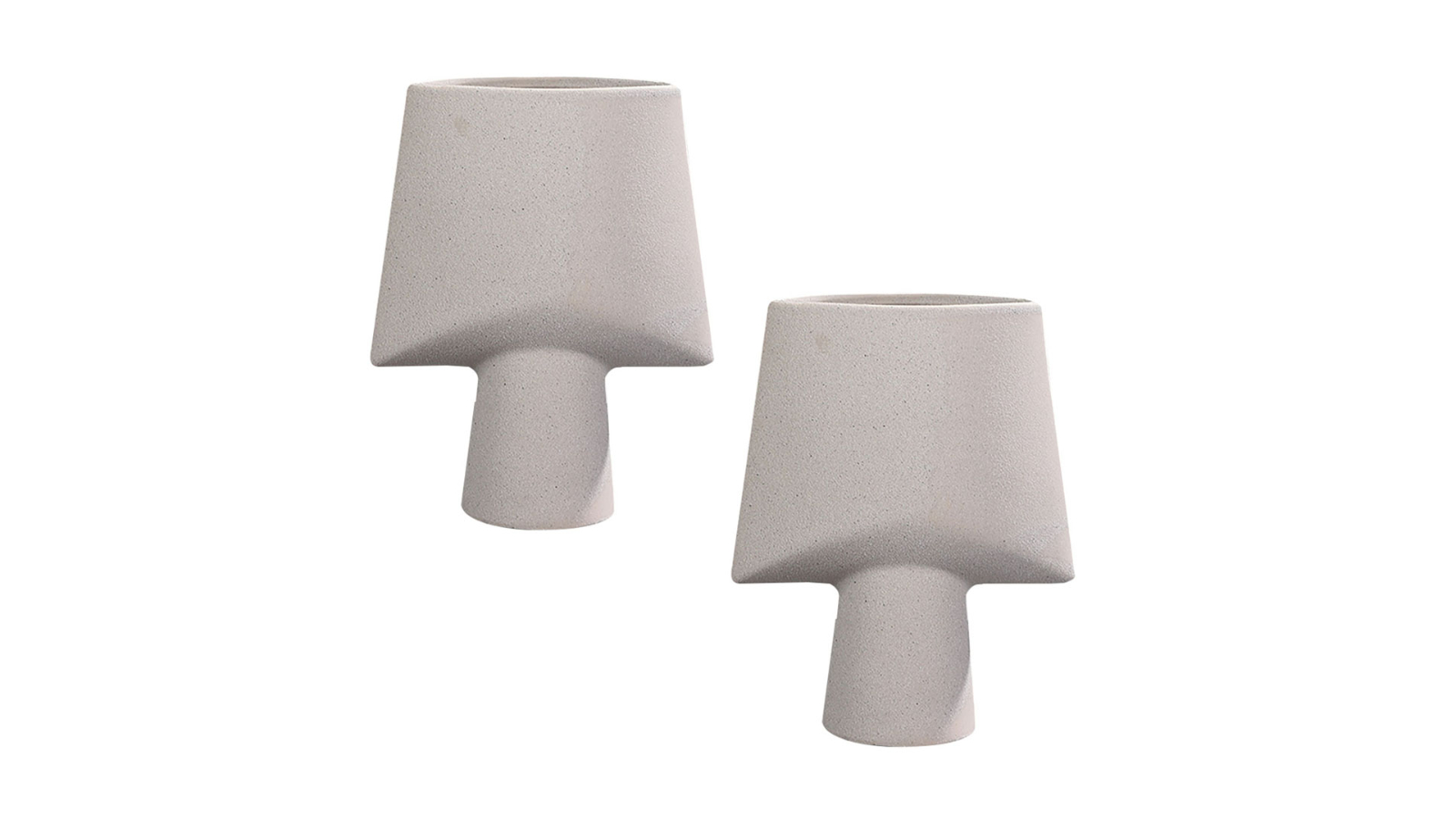 Soga 2 Piece Ceramic Ornament Geometric Flower Vase - 21 x 25.5cm