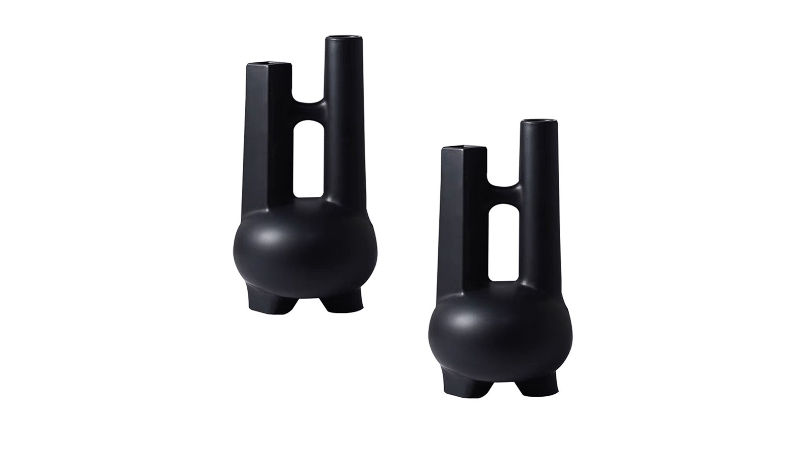 Soga 2 Piece Modern Geometric Vase Minimalist Double Tube Ornament