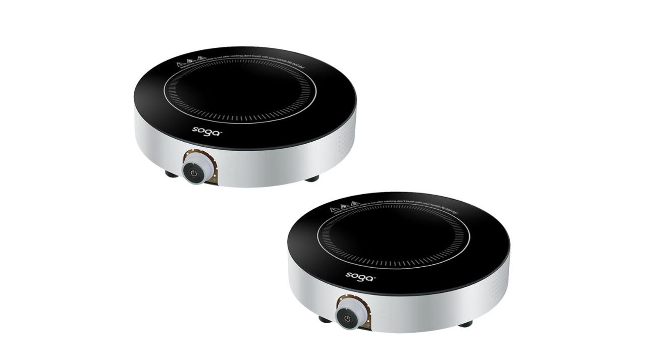 Soga Set of 2 Portable Smart Electric Induction Cooktop - 26cm