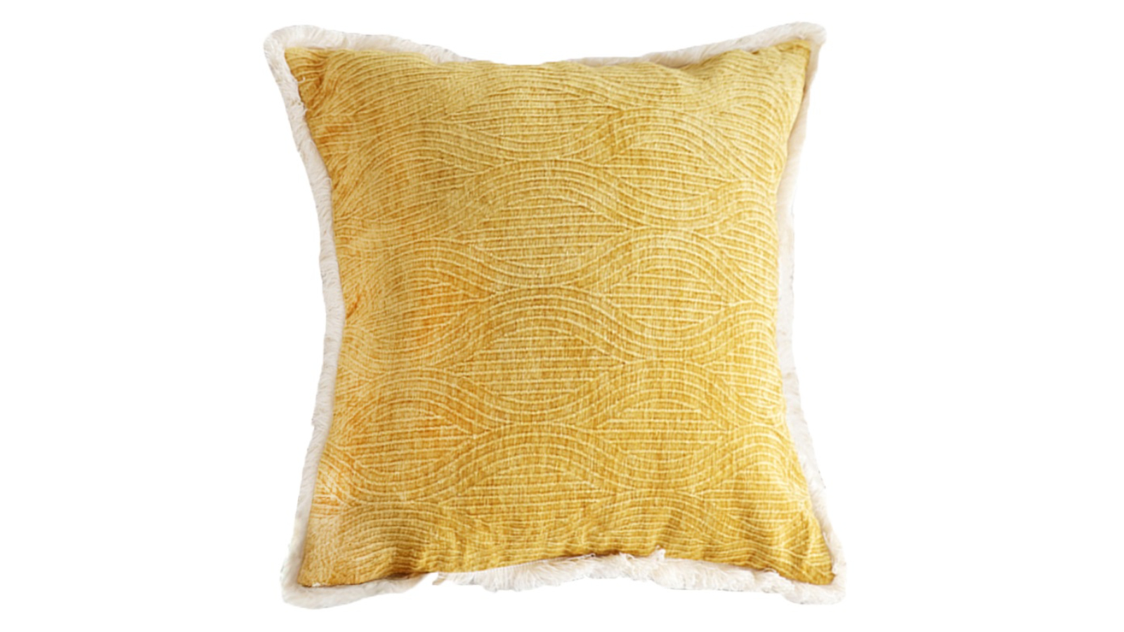 Soga Turmeric Yellow Aesthetic Chenille Texture Throw Pillow